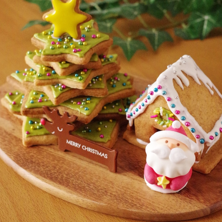 簡単クッキーで作るクリスマスツリーとヘクセンハウス